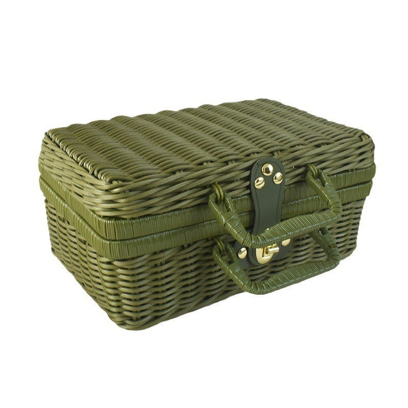 Handgefertigte Rattan Aufbewahrungsbox Karnz
