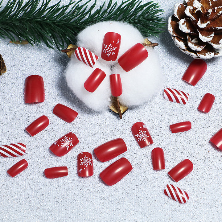 Festliches Winter-Themen Press-On Nagelkunst-Set Karnz