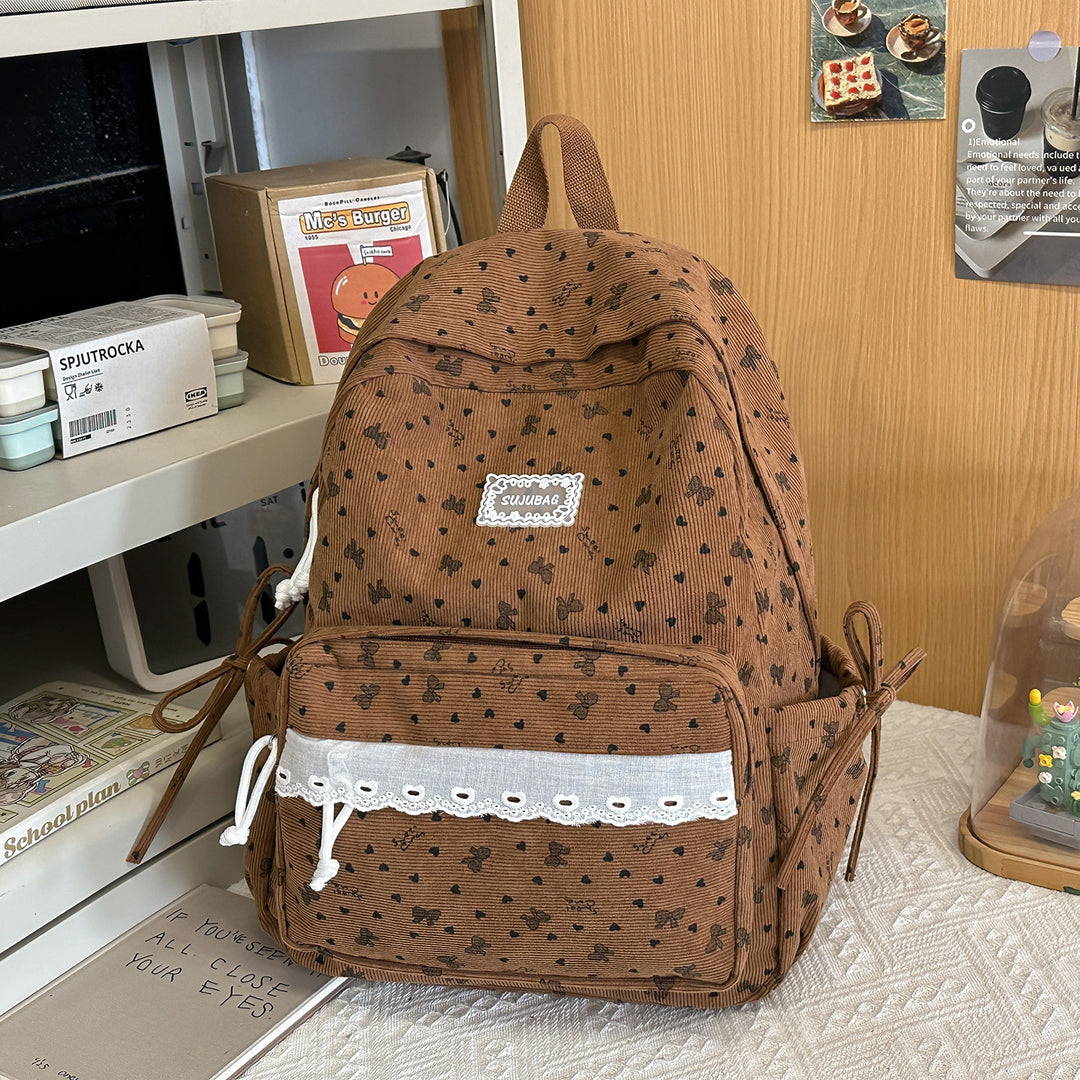 Blumenmuster Schulrucksack