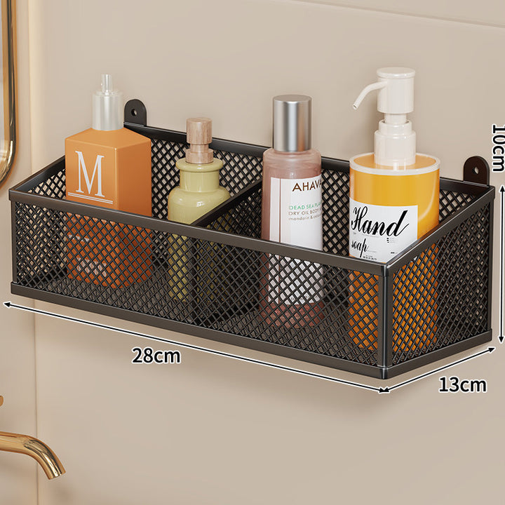 Wandmontierter Metallgitter-Badezimmer-Aufbewahrungskorb
