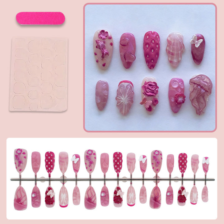 Kunstnagelset mit floralen und maritimen Designs Karnz