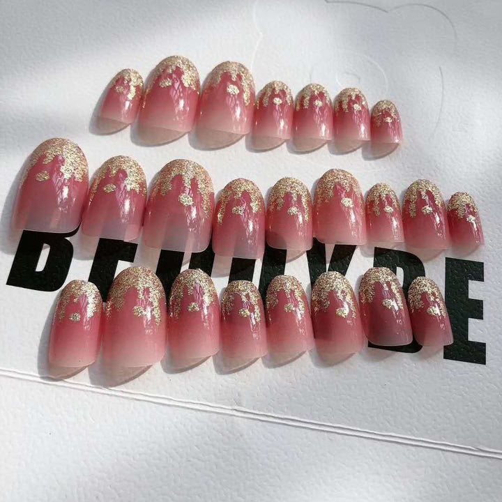 Elegantes Glitter French Tip Press-On Nail Set