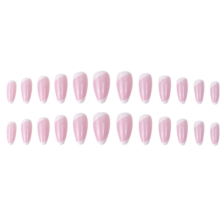 Elegante Stiletto Press-On-Nägel mit French Tip Design Karnz