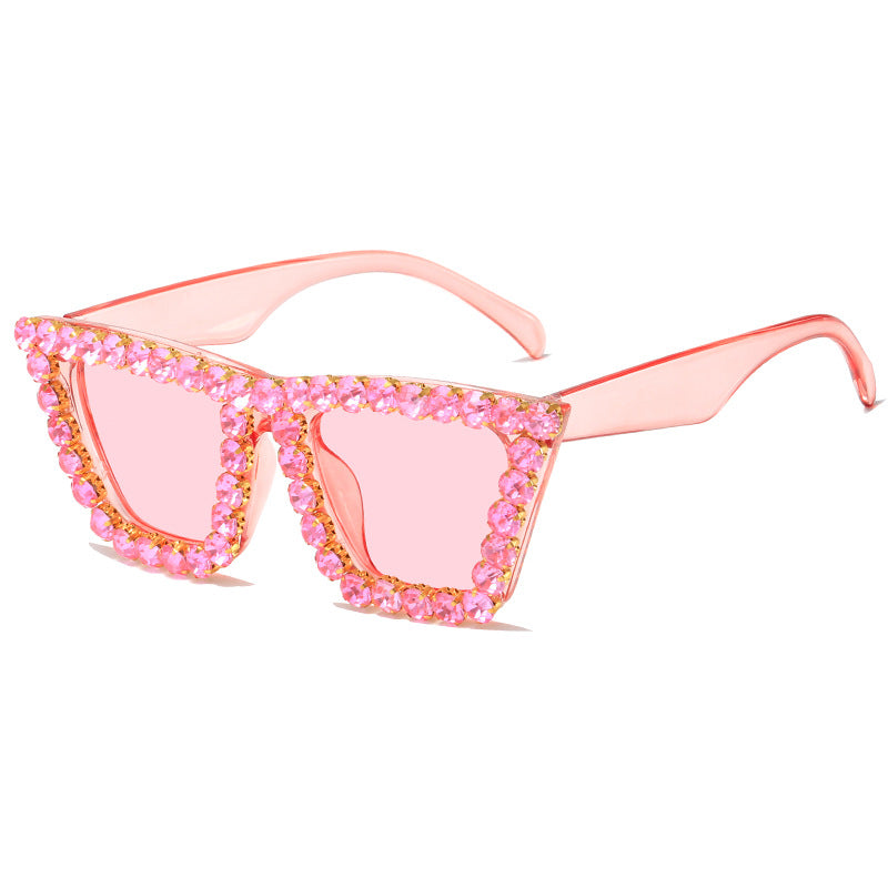 Damen extravagante Sonnenbrille mit glitzerndem Rahmen Karnz