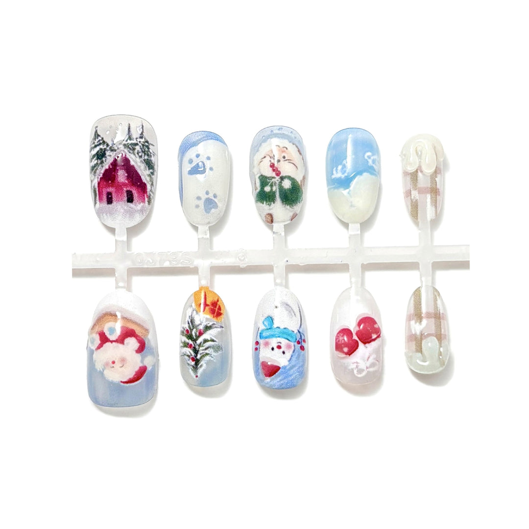 Saisonales Themen-Press-On-Nagelkunst-Set