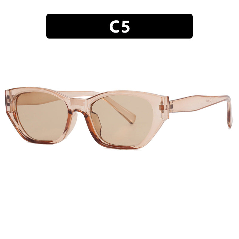 Damen futuristische Cat-Eye Sonnenbrille mit transparentem Rahmen und komfortablem UV-Schutz Karnz