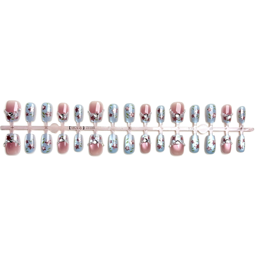 Premium Dekorative Druck-Nagel-Set mit floralen Elementen