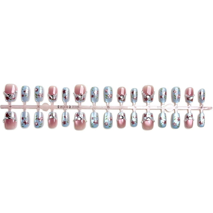Premium Dekorative Druck-Nagel-Set mit floralen Elementen