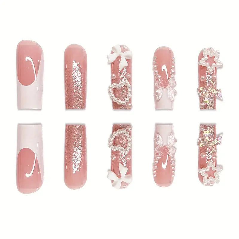 Dekoratives 3D Press-On Nagelset Karnz