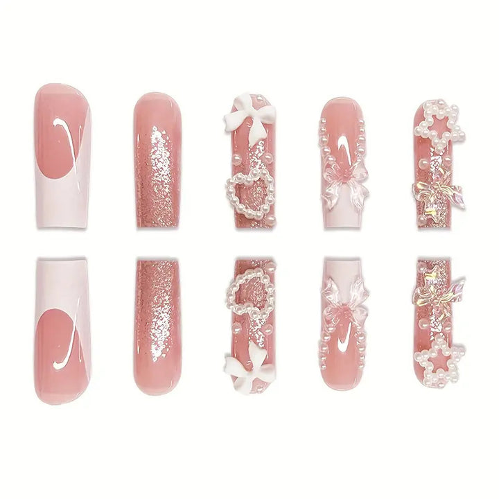 Dekoratives 3D Press-On Nagelset Karnz