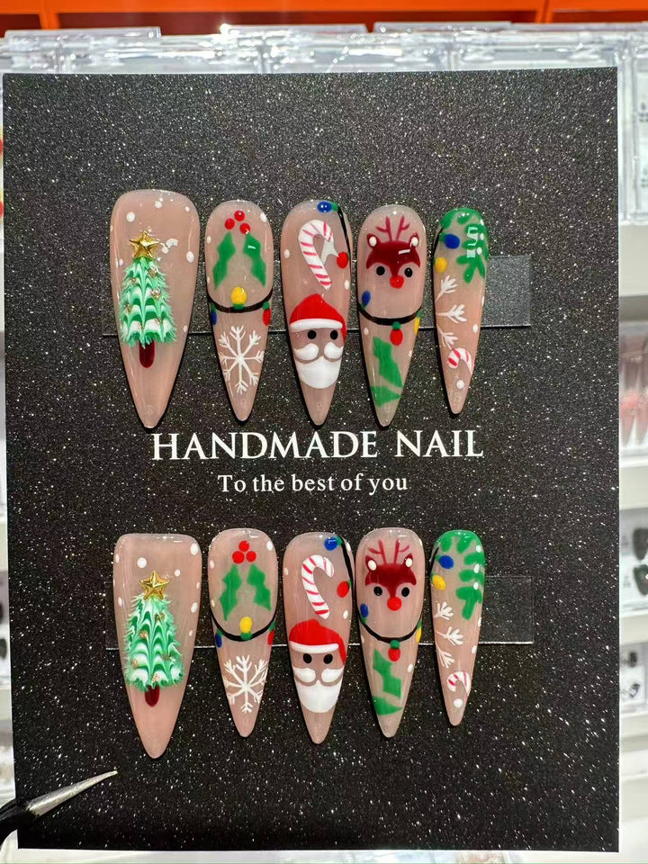 Dekorative Weihnachts-Themen Druck-Nagel Kunst Set