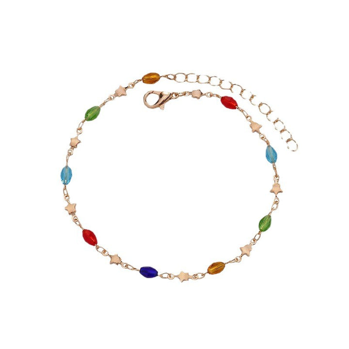 Farbenfrohes Stern Charm Fußkettchen Karnz