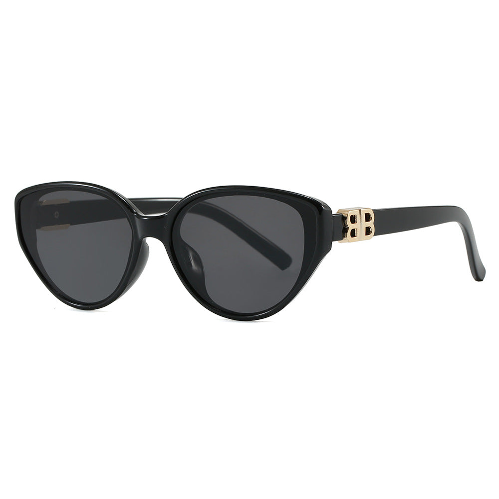 Damen modische Cat-Eye Sonnenbrille mit elegantem Metallrahmen und UV-Schutz Karnz
