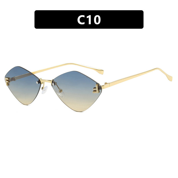 Damen geometrische Sonnenbrille im extravaganten Design mit gradienten Gläsern Karnz