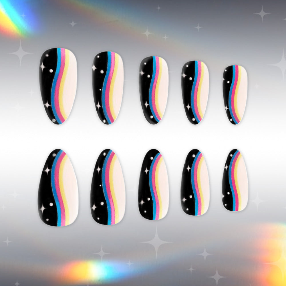 Künstlerisches Ombre Press-On Nageldesign Karnz