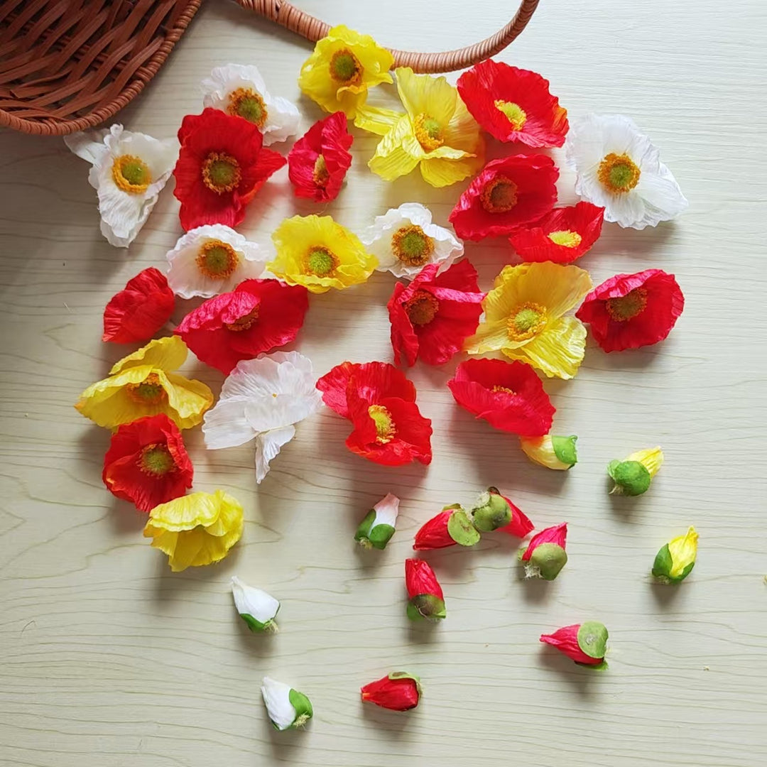 Realistische Seidenblumenverzierungen