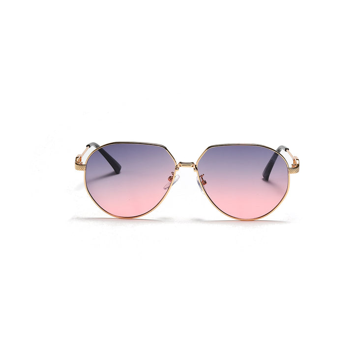 Damen stilvolle ovale Sonnenbrille mit modischem Metallrahmen Karnz