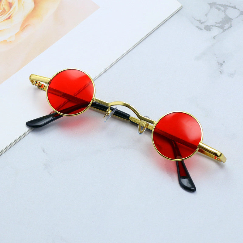 Retro-inspirierte runde Metallrahmen-Sonnenbrille Karnz