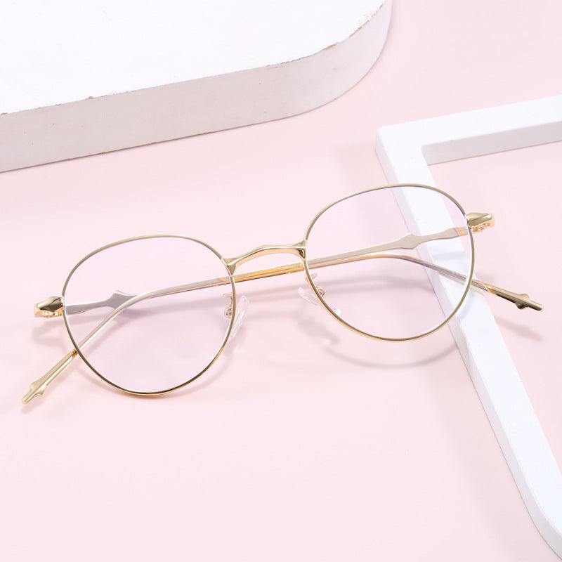Damen elegante runde Sonnenbrille mit modischem Metallrahmen Karnz