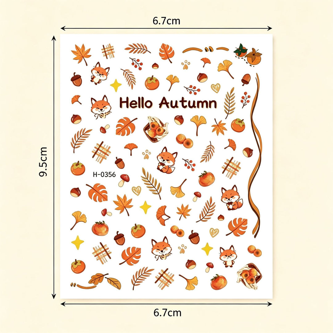 Herbst-Themen Nagelkunst Aufkleber Blatt