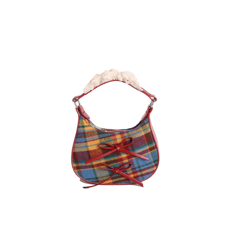 WoStylish Karo-Muster Handtasche Karnz