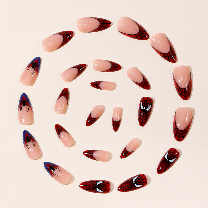 Spider-Man inspirierte Stiletto-Nagelkunst Karnz