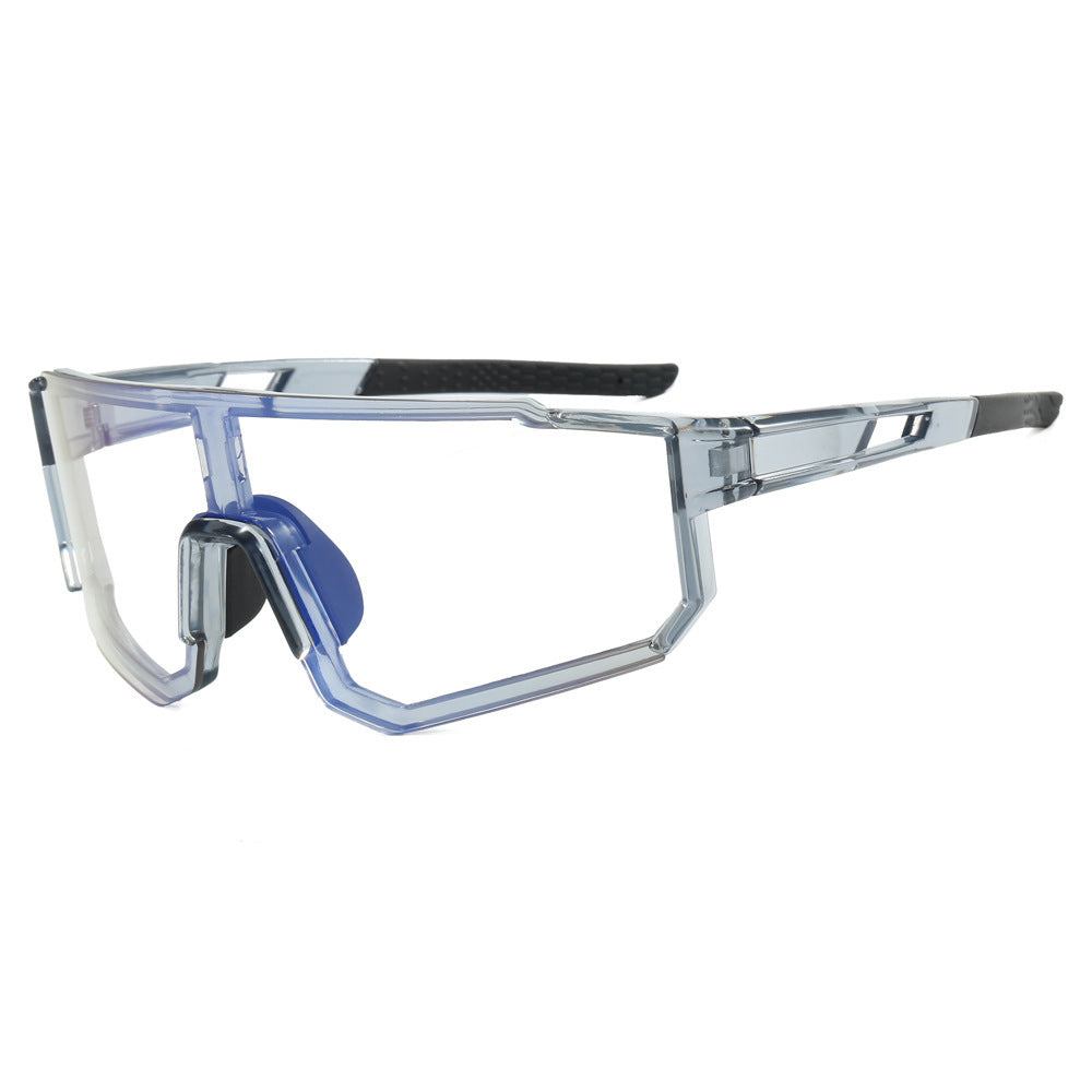 Damen sportliche Sonnenbrille im futuristischen Design mit breitem Sichtfeld Karnz