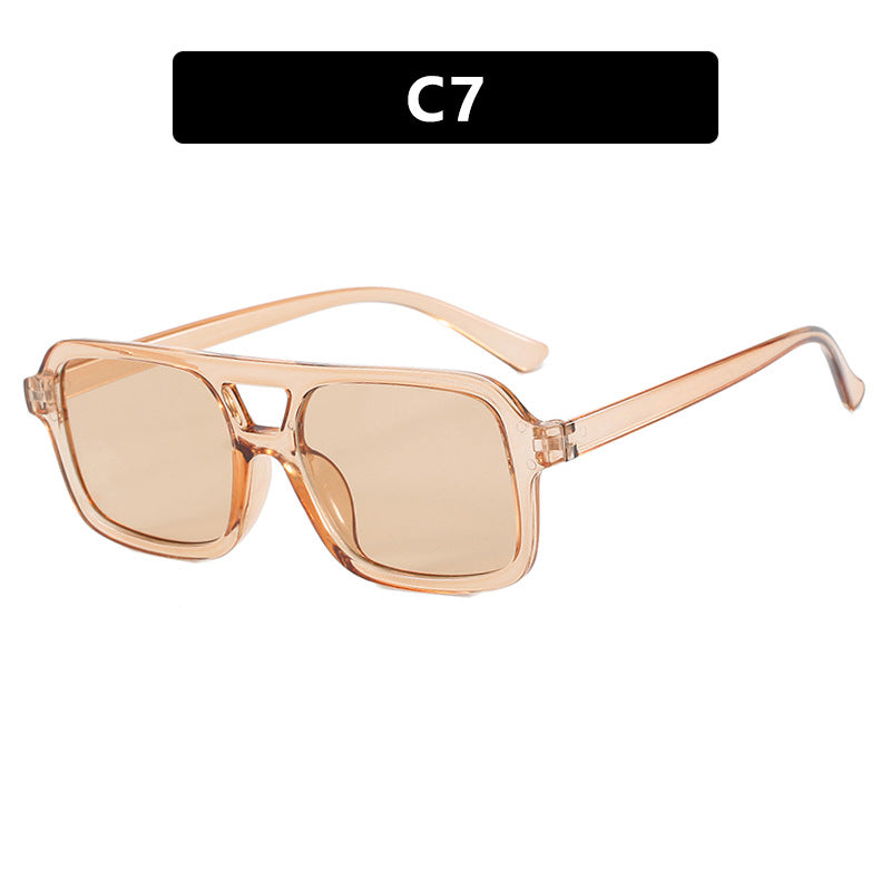 Damen modische quadratische Sonnenbrille aus transparentem Kunststoff Karnz