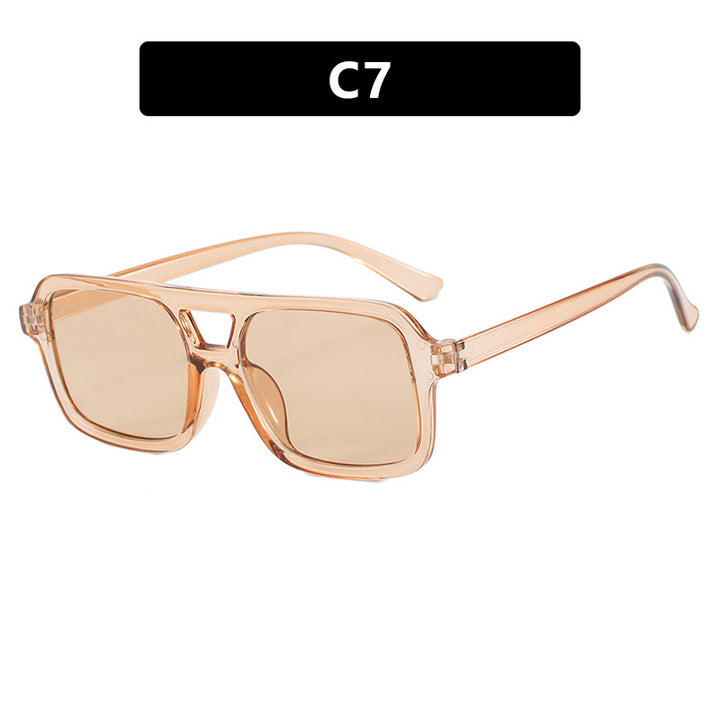 Damen modische quadratische Sonnenbrille aus transparentem Kunststoff Karnz