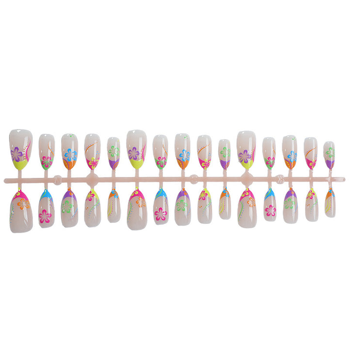 Kreatives tropisches Blumen Press-On Nagelkunst Set