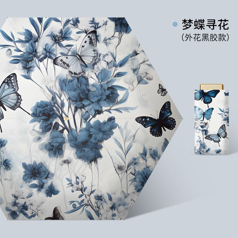 Damen eleganter Regenschirm mit floralen Design Karnz