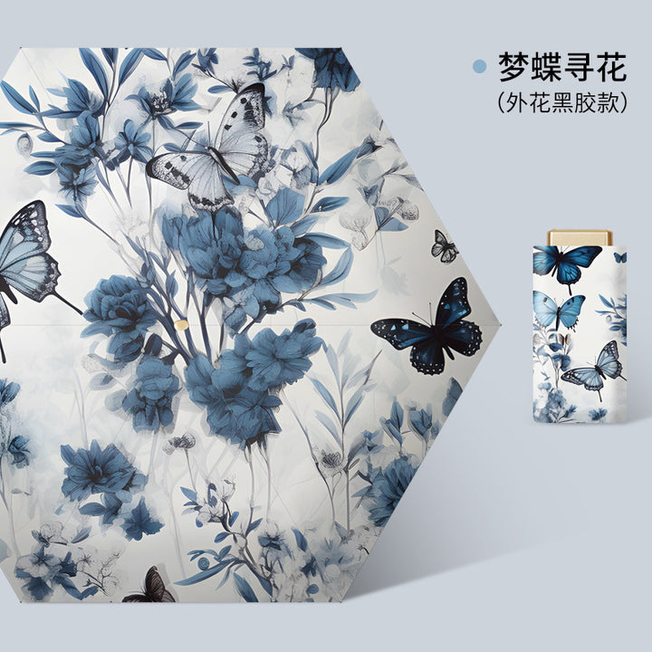 Damen eleganter Regenschirm mit floralen Design Karnz