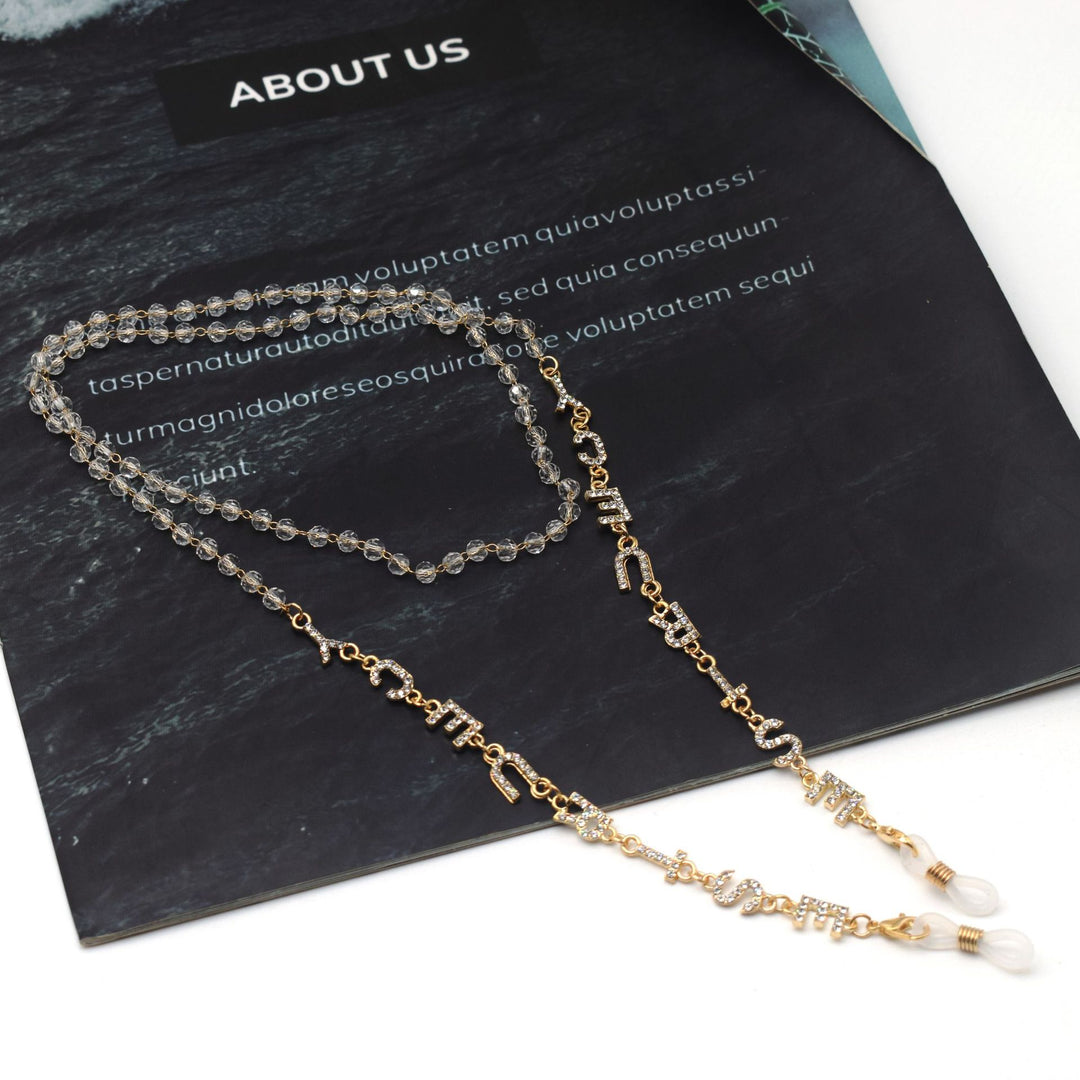 Glitzernde Strass Brillen Kette Karnz