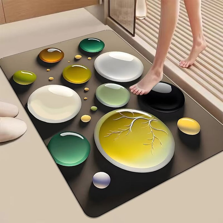 Dekorativer 3D Kieselstein-Design Badematte Karnz