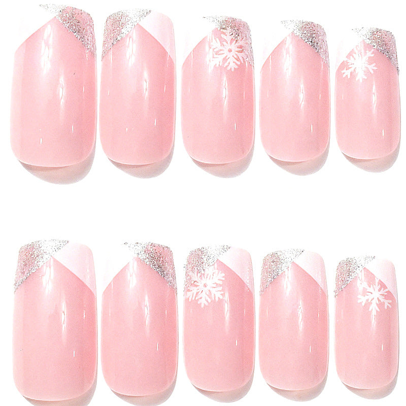 Kreative florale Schneeflocken-Nagelkunst Karnz