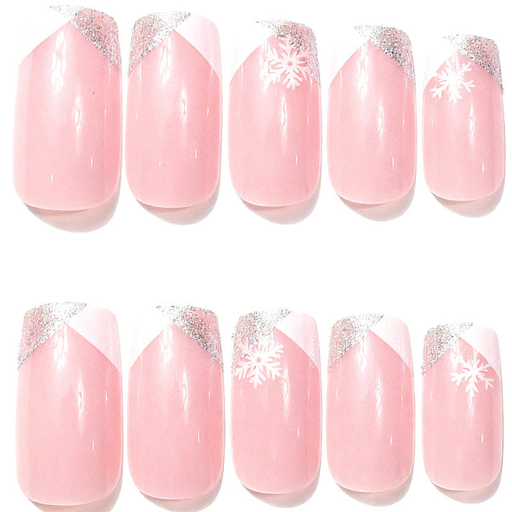 Kreative florale Schneeflocken-Nagelkunst Karnz