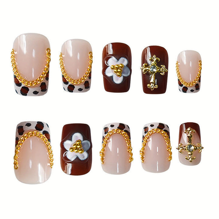 Dekorativer Press-On Nagelset Karnz