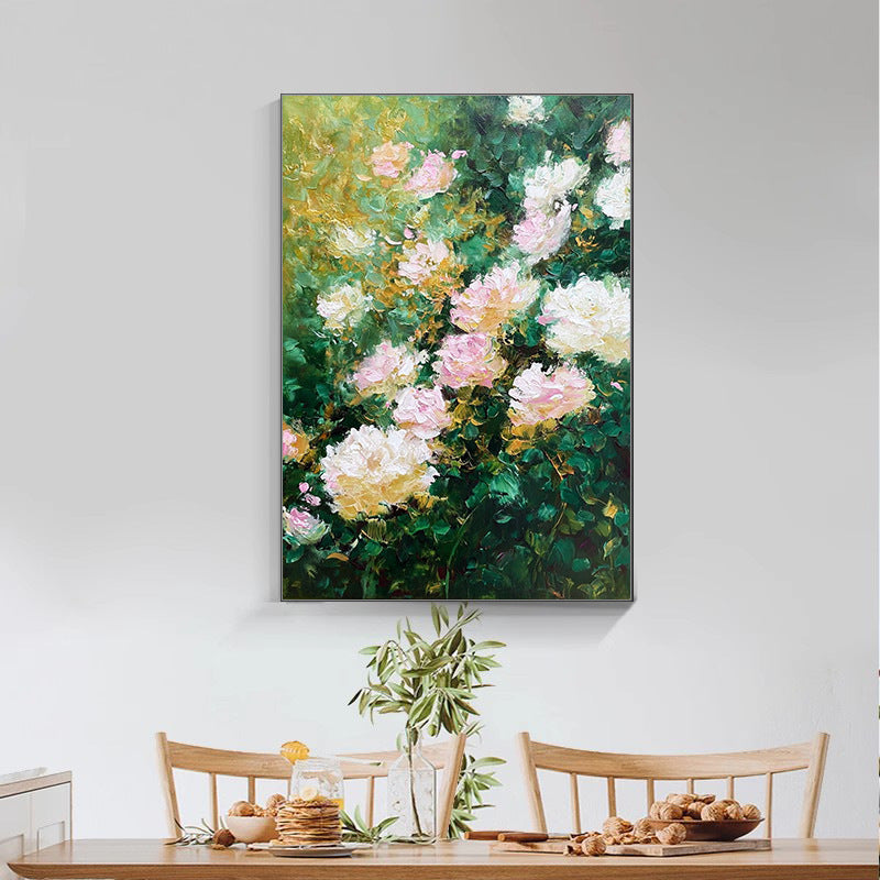Blumig inspiriertes Ölgemälde auf Leinwand