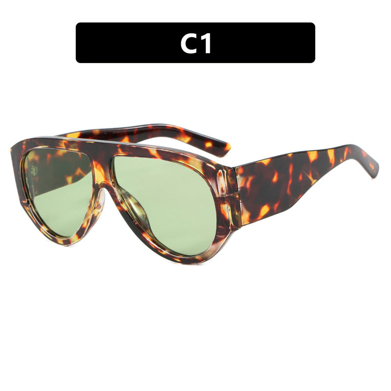 Damen modische Sonnenbrille im modernen Design mit breitem Rahmen Karnz