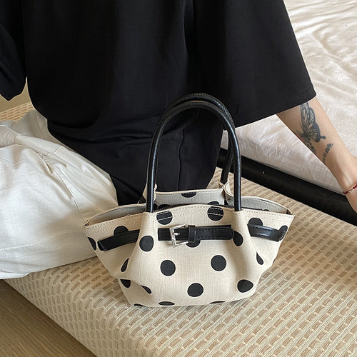 Polka Dot Strukturierte Handtasche Karnz