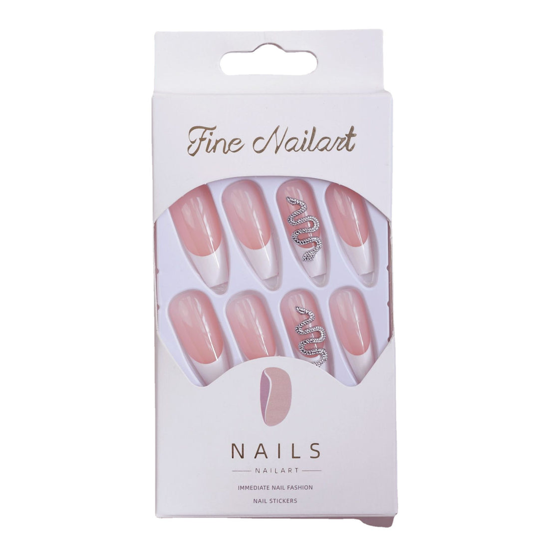 Künstlerisches mit Strass verziertes Press-On Nagelset