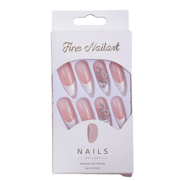Künstlerisches mit Strass verziertes Press-On Nagelset