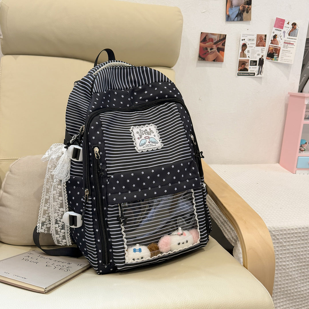 Trendige gestreifte Schulrucksack Karnz