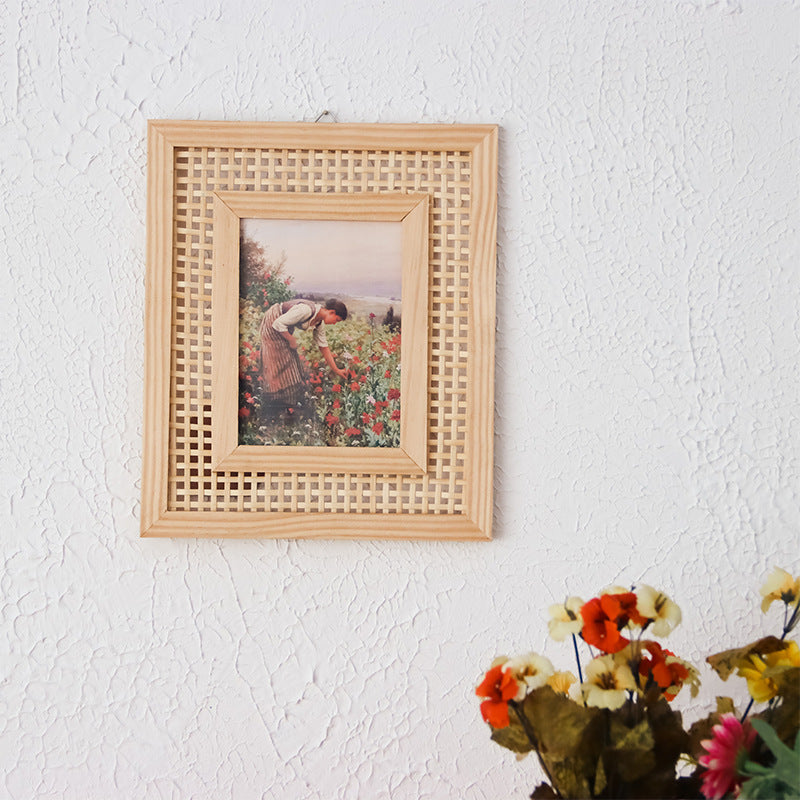 Kunstvoller Bilderrahmen Aus Natürlichem Rattan Karnz