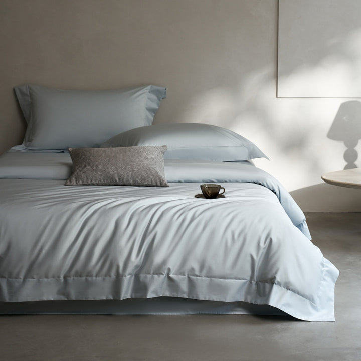 Premium Baumwollsatin Bettbezug Set mit verstecktem Verschluss und Envelope Kissenbezügen