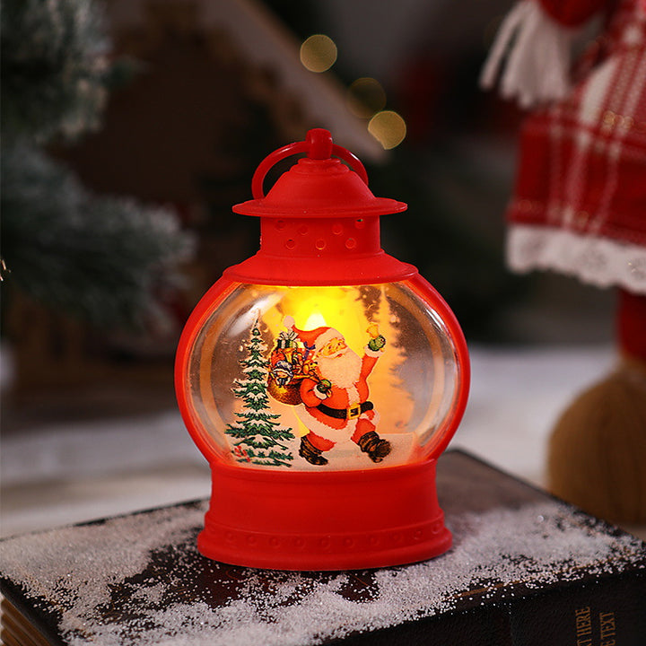 Dekorative Weihnachtslaterne mit festlichem Santa-Motiv Karnz