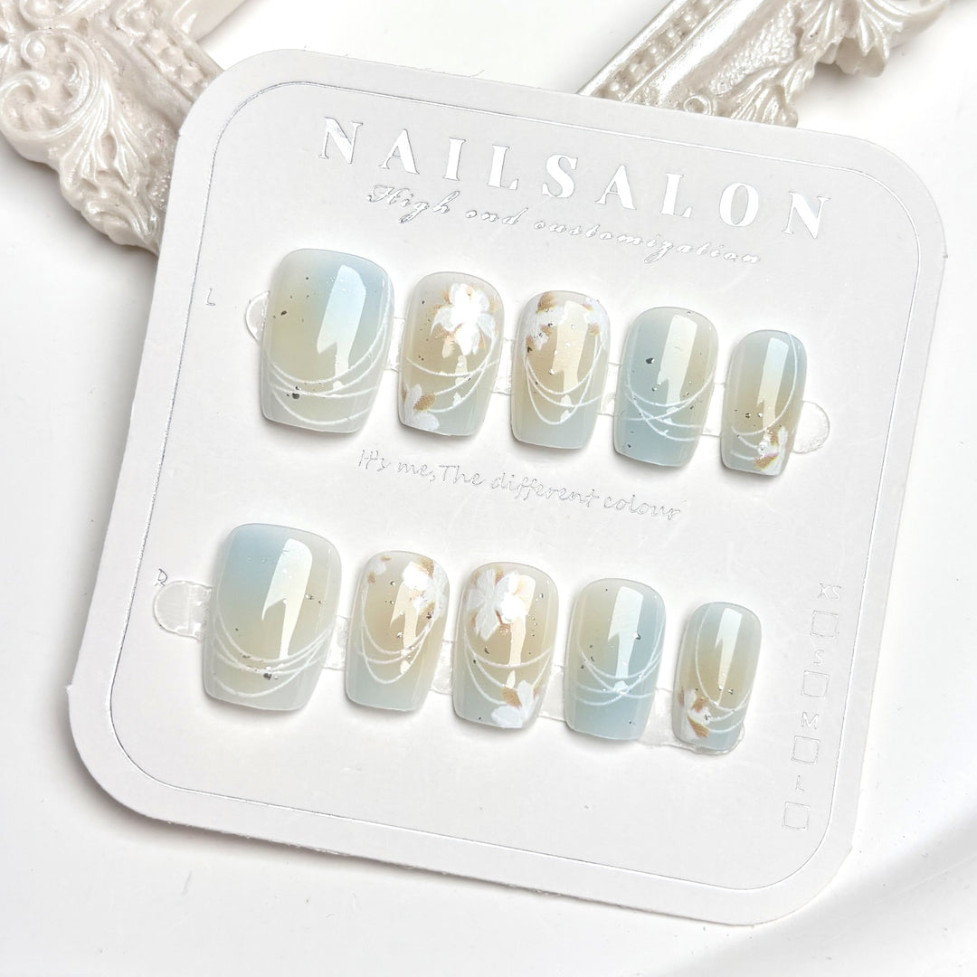 Elegantes Floral Press-On Nagelkunst Set 1790746208