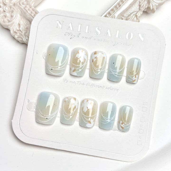 Elegantes Floral Press-On Nagelkunst Set 1790746208