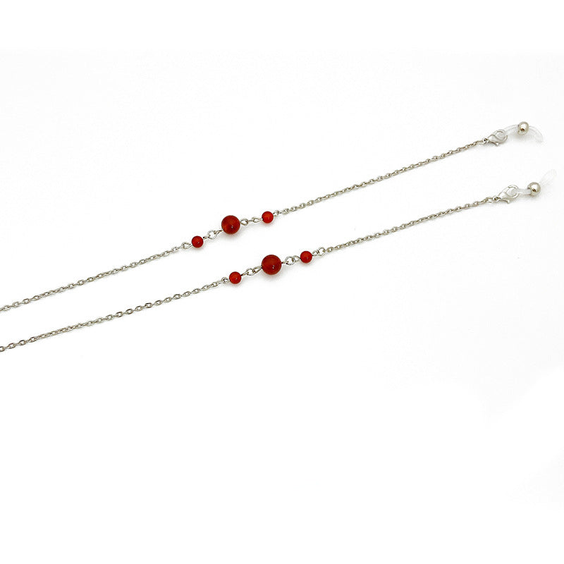 Elegante Schmuckhalterkette mit Roten Akzenten Karnz