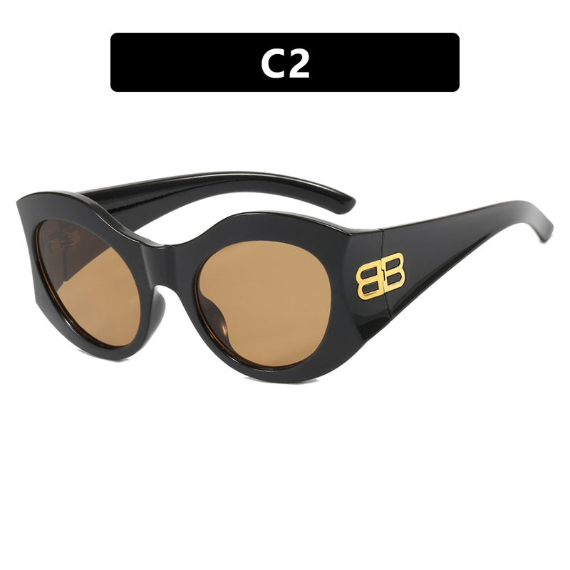 Damen stilvolle Cat-Eye Sonnenbrille mit hochglänzendem Design und schützenden Gläsern Karnz